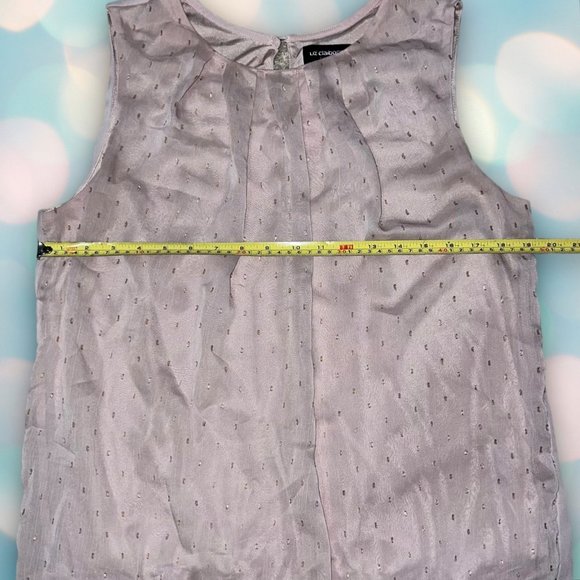 Liz Claiborne Women’s Sleeveless Flowy Glitter Pattern Blouse Top L - Picture 3 of 4